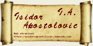 Isidor Apostolović vizit kartica